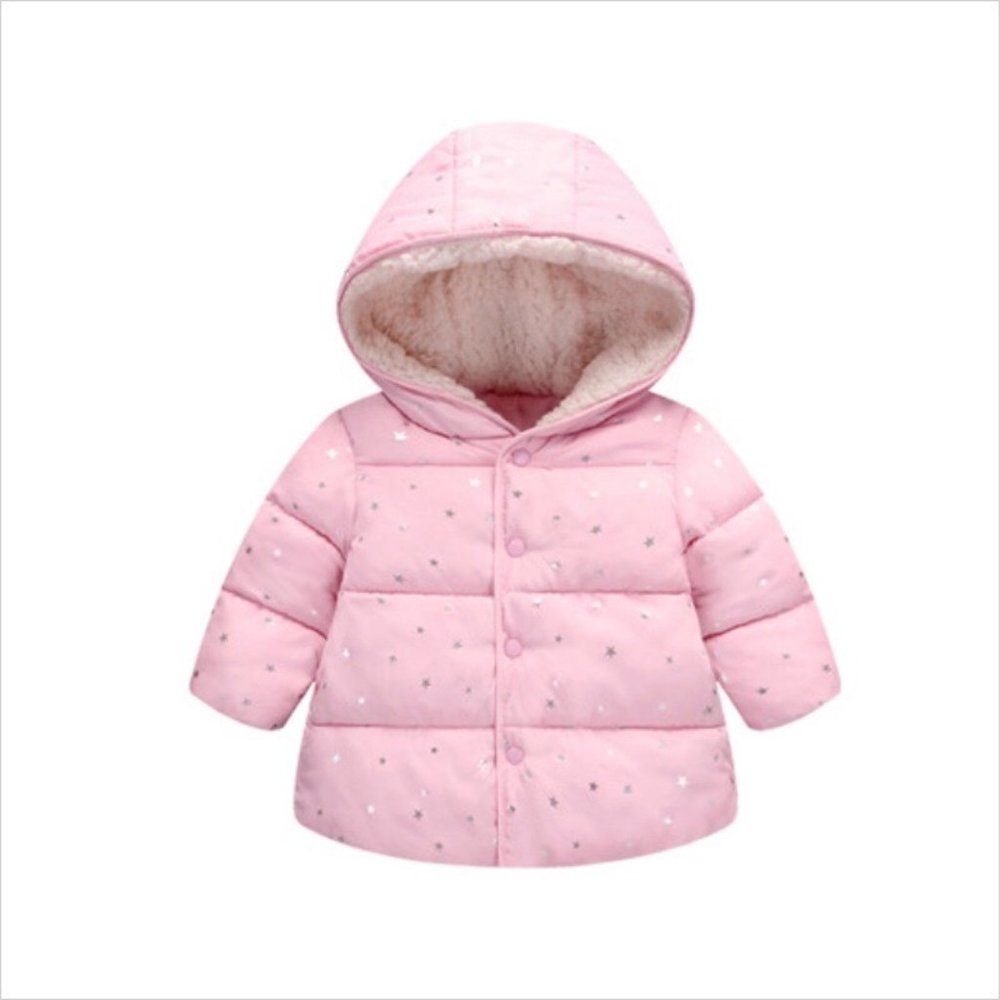 HOODED PUFFED GLITTERY JACKET
